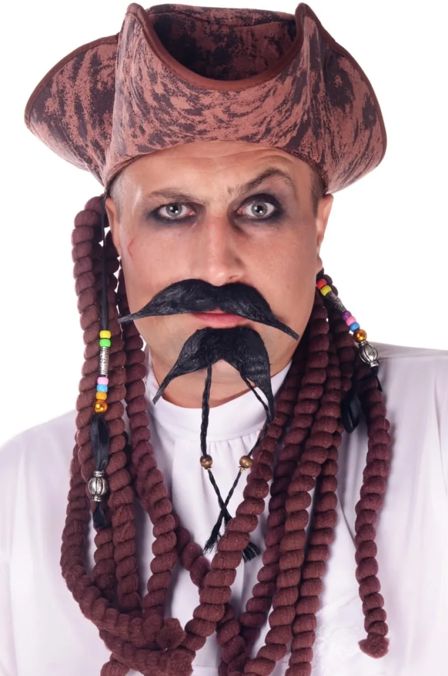Czapka pirata z dredami KAPELUSZ PIRACKI
