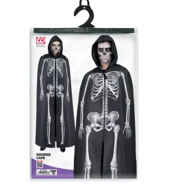 Czarna peleryna z kapturem HALLOWEEN 145 cm