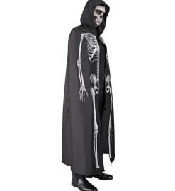 Czarna peleryna z kapturem HALLOWEEN 145 cm