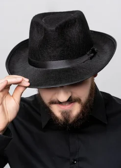 Czarny kapelusz gangstera MAFIA kapelusz lata 20