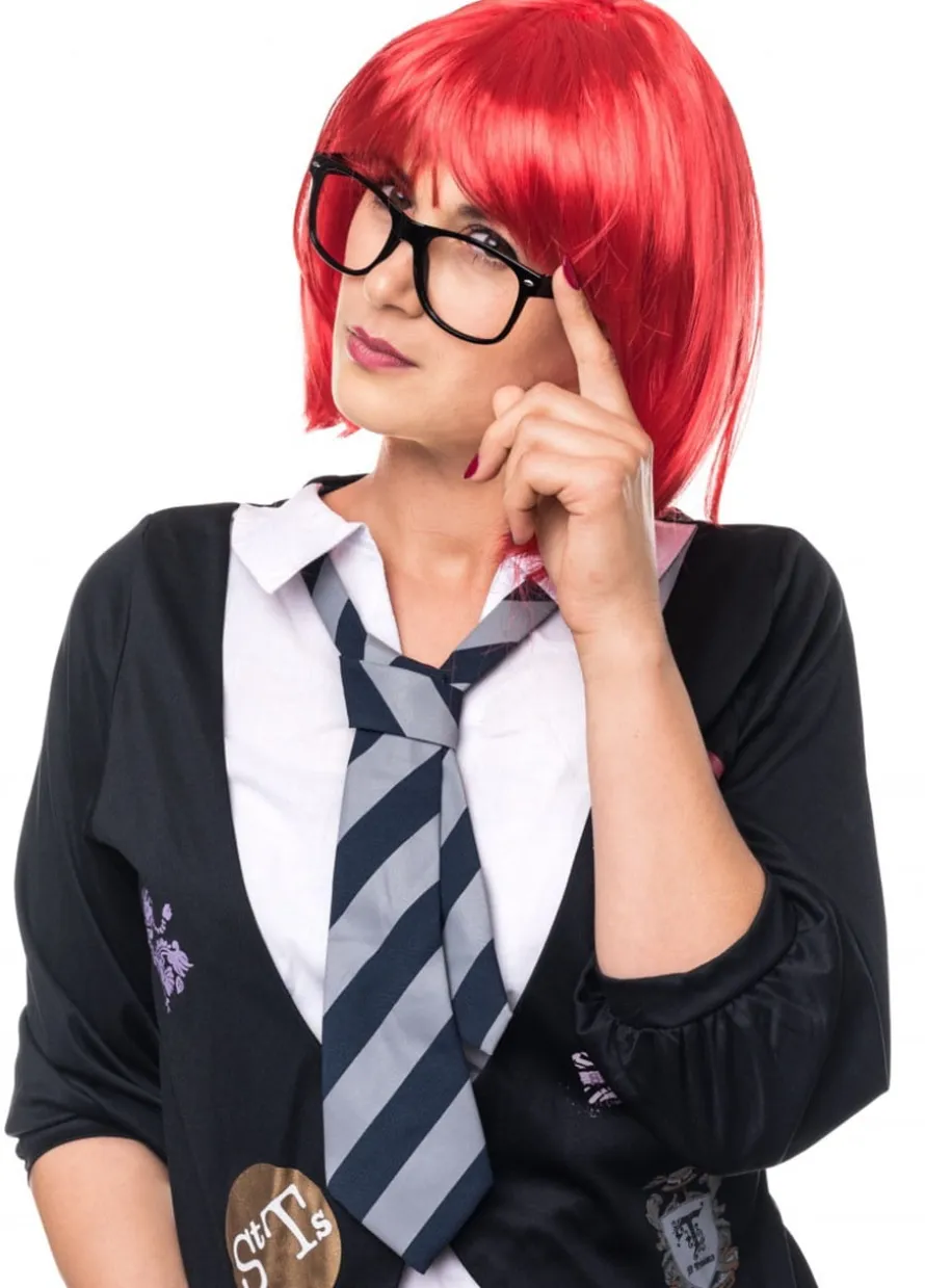 Czerwona peruka BOB z grzywką