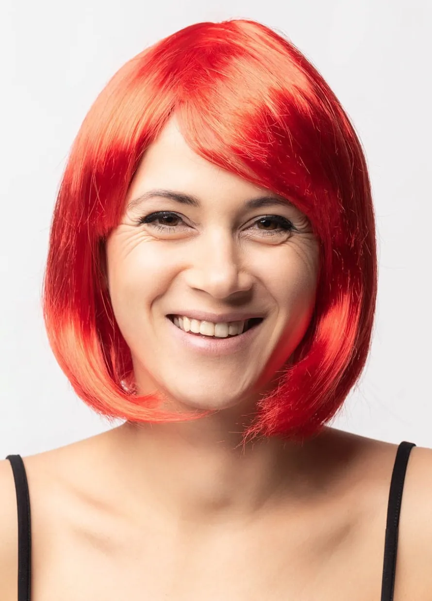 Czerwona peruka BOB z grzywką