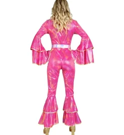 Damski strój w stylu disco ABBA różowy
