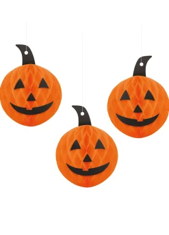 Dekoracja na Halloween DYNIE HALLOWEENOWE rozety papierowe (3szt.)