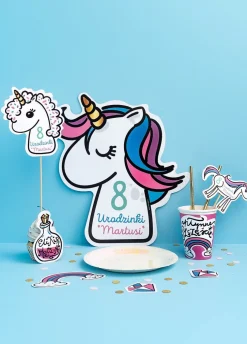 Dekoracja na tort JEDNOROŻEC topper urodziny unicorn