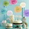 Dekoracja pompon z bibuły ŻÓŁTY 25cm