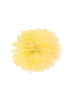 Dekoracja pompon z bibuły ŻÓŁTY 25cm