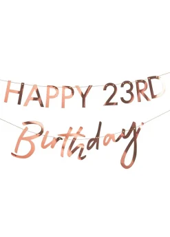 Dekoracja rose gold NAPIS HAPPY BIRTHDAY z personalizacją