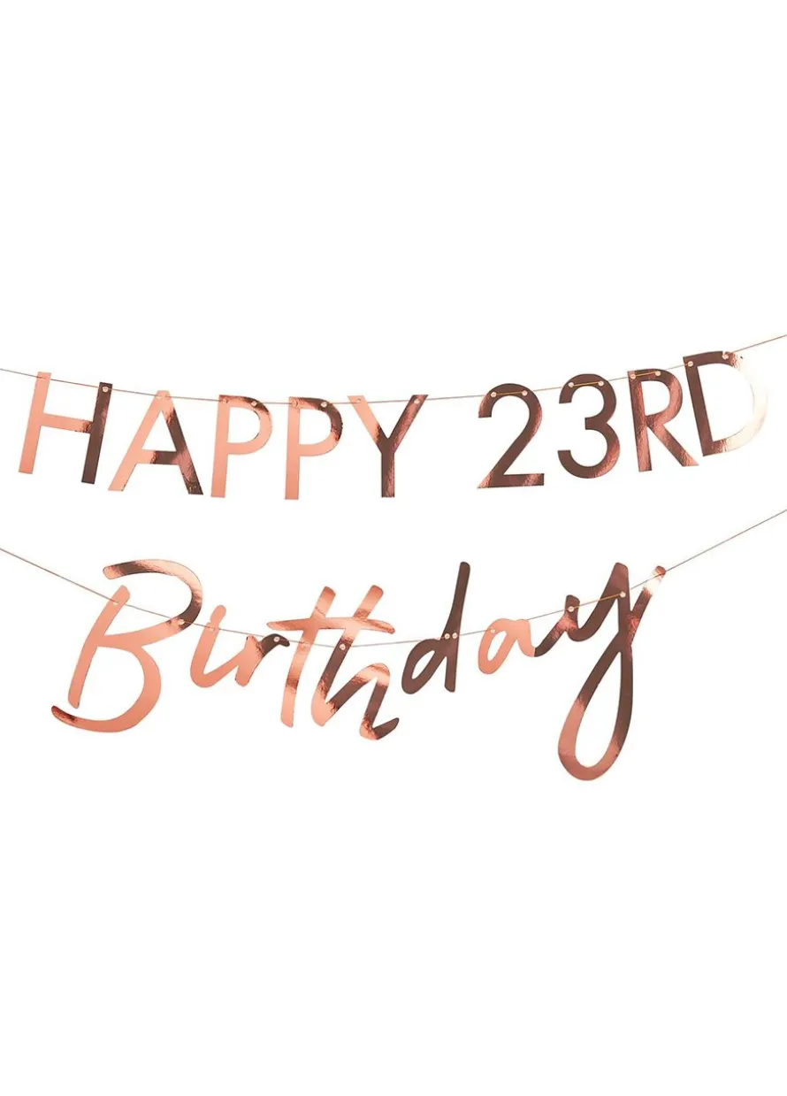 Dekoracja rose gold NAPIS HAPPY BIRTHDAY z personalizacją