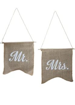 Dekoracja wisząca flagi MR & MRS RUSTYKALNE WESELE