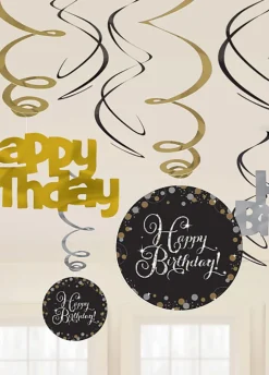 Dekoracja wisząca HAPPY BIRTHDAY swirl (12szt.)