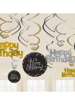 Dekoracja wisząca HAPPY BIRTHDAY swirl (12szt.)