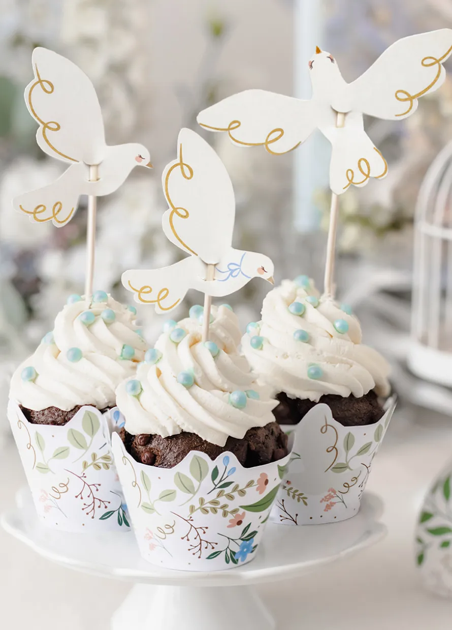 Dekoracje do muffinek GOŁĘBIE (6szt.)