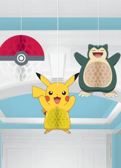 Dekoracje na URODZINY POKEMON rozety wiszące (3szt.)