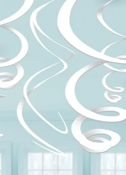 Dekoracje wiszące SWIRL białe (12szt.)