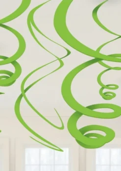 Dekoracje wiszące SWIRL jasnozielone (12szt.)