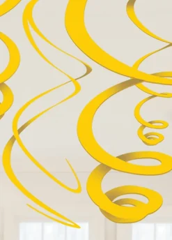Dekoracje wiszące SWIRL żółte (12szt.)