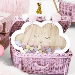 Drewniana księga gości na baby shower CHMURKA