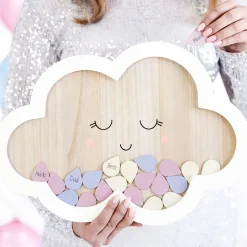 Drewniana księga gości na baby shower CHMURKA