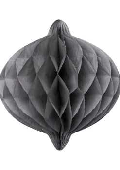 Duża dekoracja papierowa rozeta HONEYCOMB szara 40cm