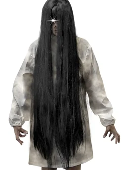 Długa czarna peruka HALLOWEENOWA 100cm