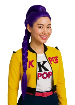 Długa peruka FIOLETOWY WARKOCZ K-pop