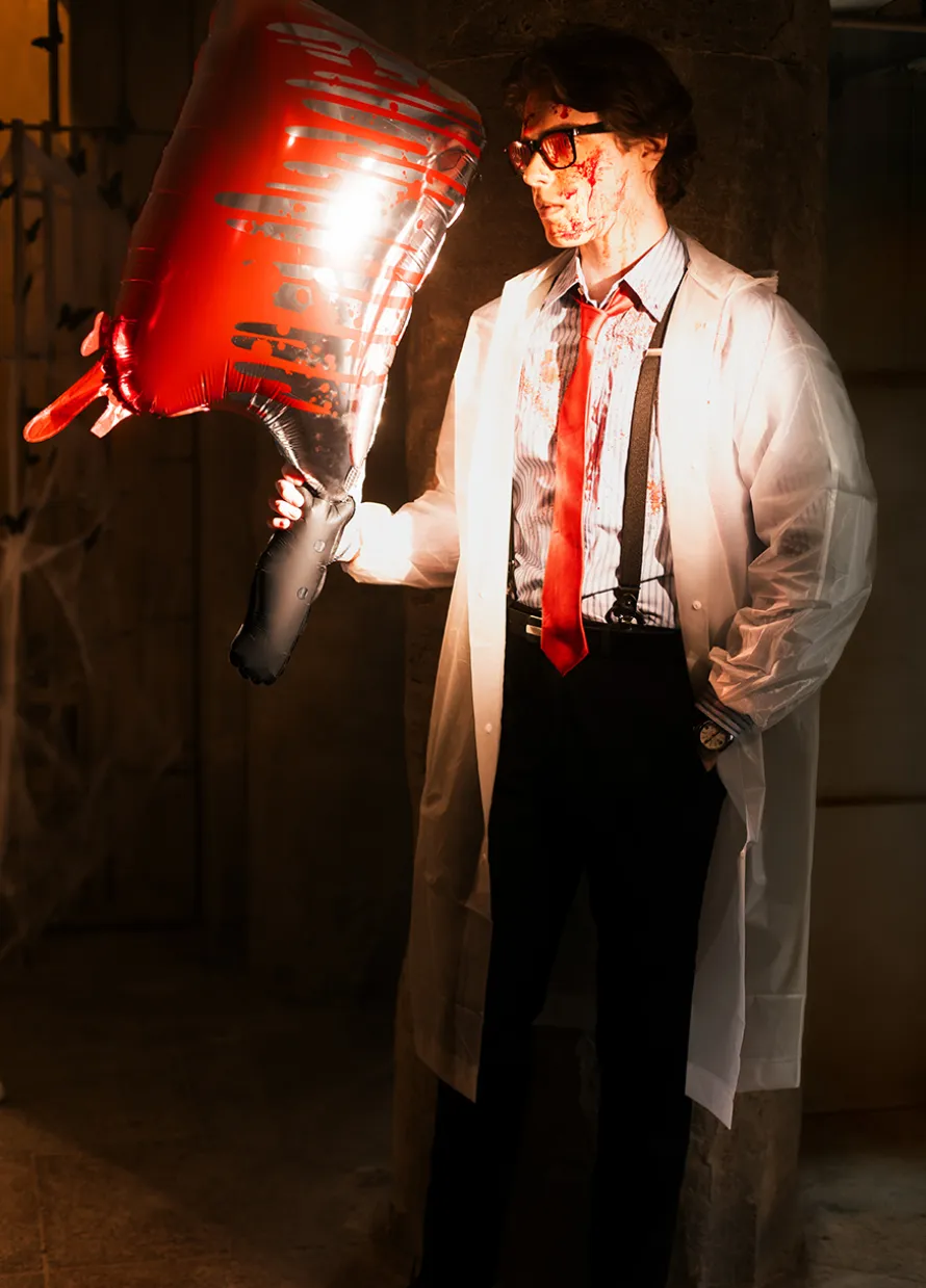 Duży balon foliowy na halloween TASAK Z KRWIĄ