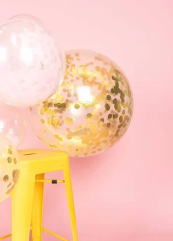 Duży balon ze złotym KONFETTI 50cm