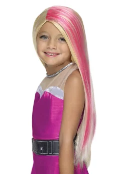 Dziecięca peruka BARBIE różowe pasemka