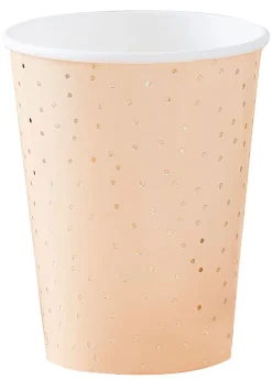 Eleganckie kubeczki papierowe PEACH AND GOLD (8szt.)