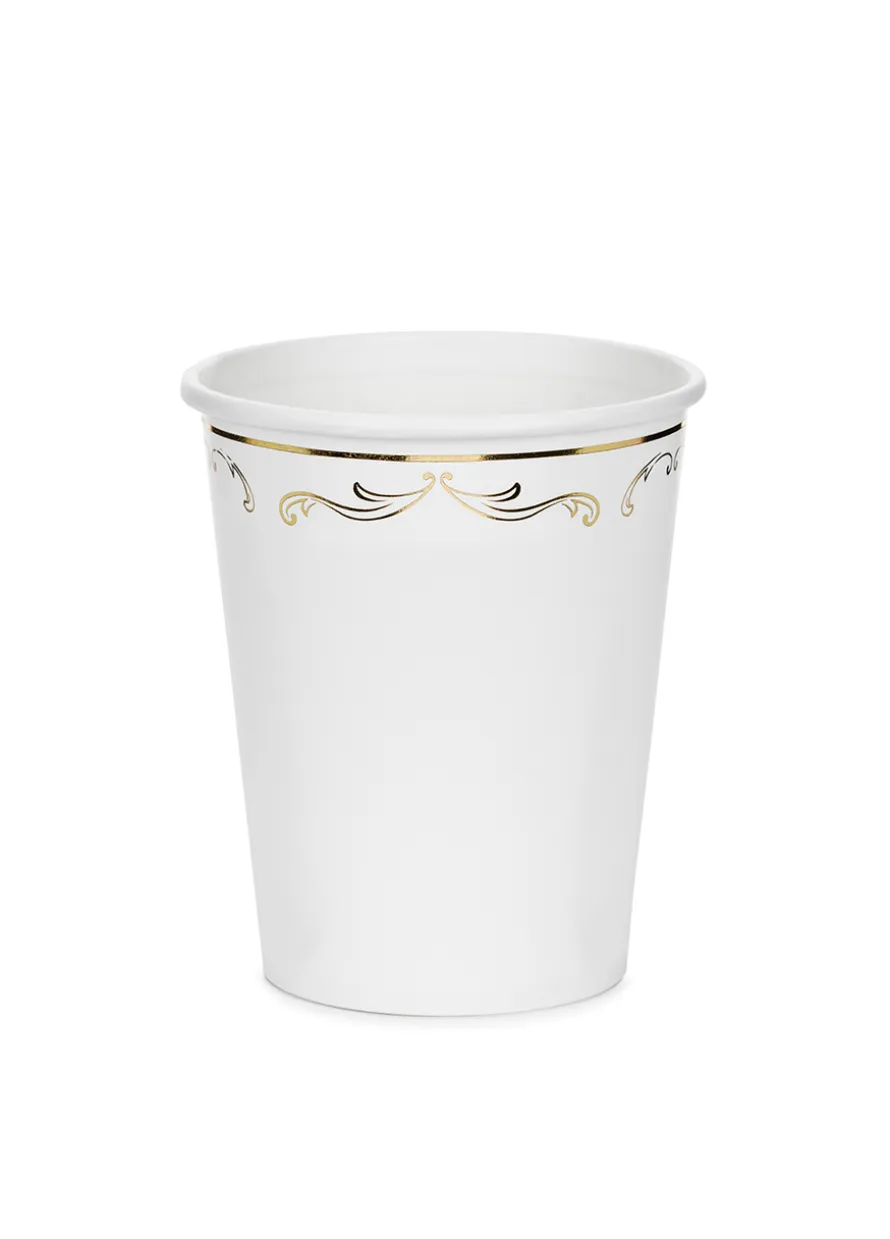 Eleganckie kubeczki papierowe Z ORNAMENTEM 220 ml (6szt.)