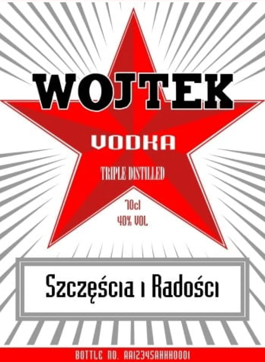 Etykieta na wódkę z Twoim imieniem CZERWONA