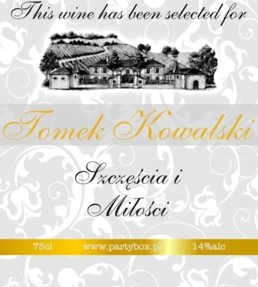 Etykieta na wino Twoim imieniem GOLD
