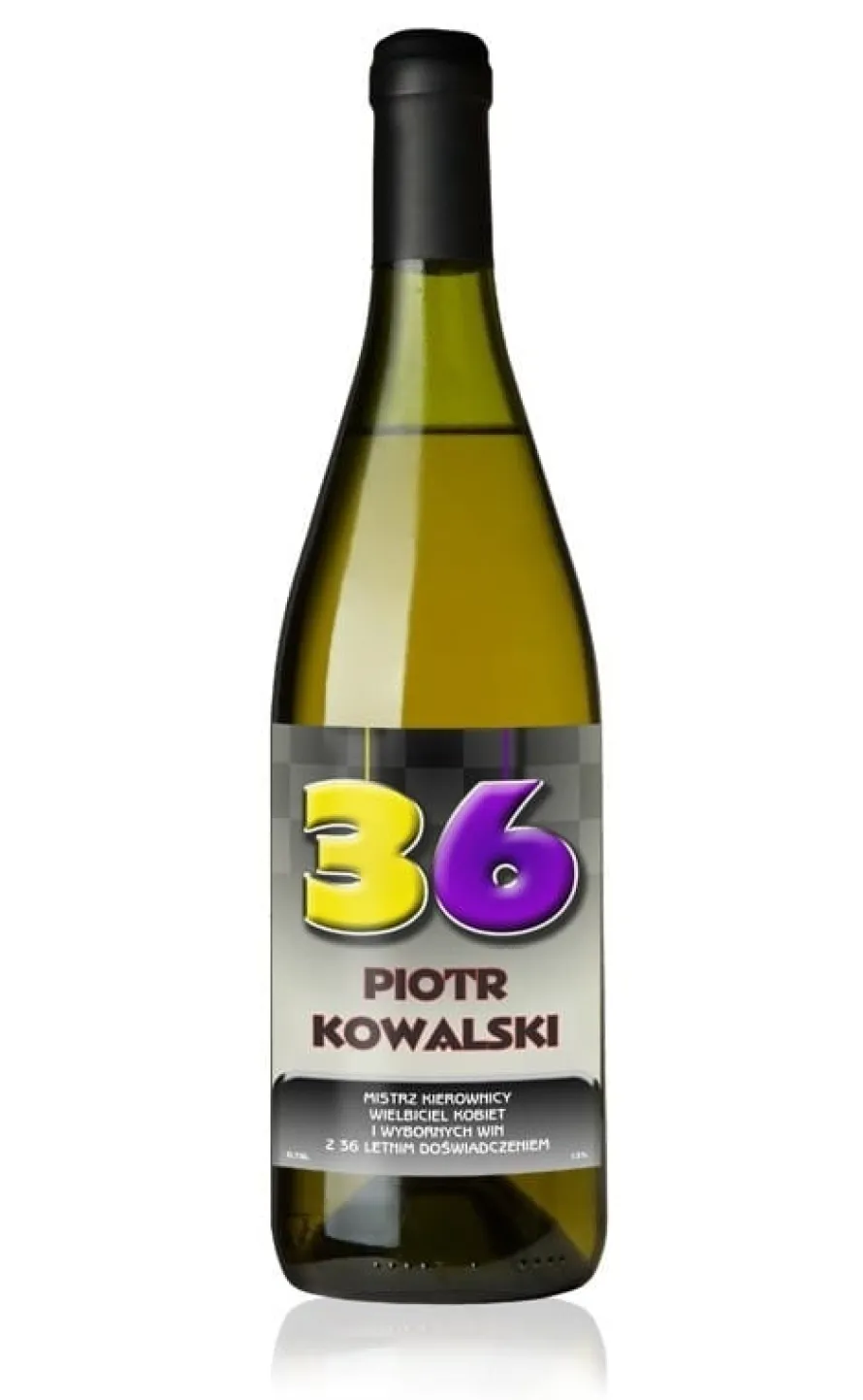 Etykieta na wino urodzinowe KOLOROWE CYFRY