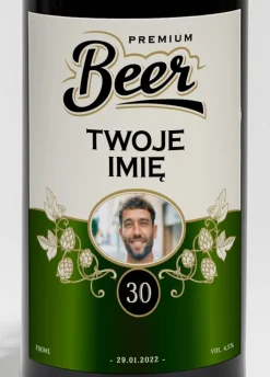 Etykiety na piwo z imieniem i zdjęciem