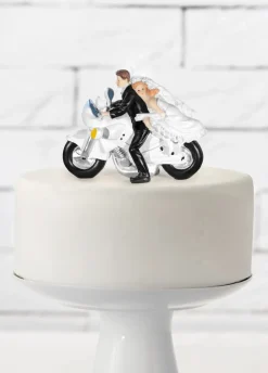 Figurka na tort weselny PARA MŁODA na motorze 11cm