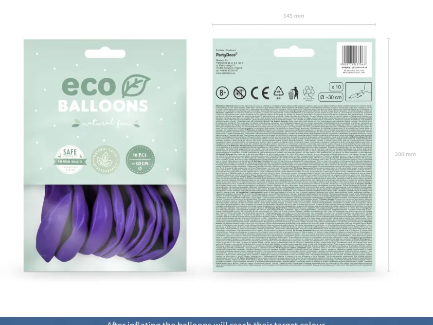 Fioletowe balony ekologiczne 30cm (10szt.)