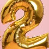 Foliowy balon CYFRA 2 - złoty błysk 85cm
