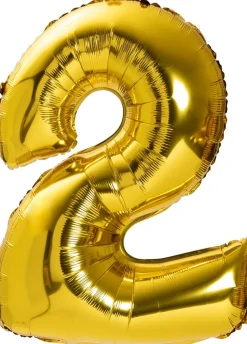 Foliowy balon CYFRA 2 - złoty błysk 85cm