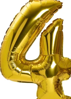 Foliowy balon CYFRA 4 - złoty błysk 85cm