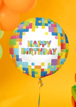 Foliowy balon Happy Birthday KLOCKI 45 cm