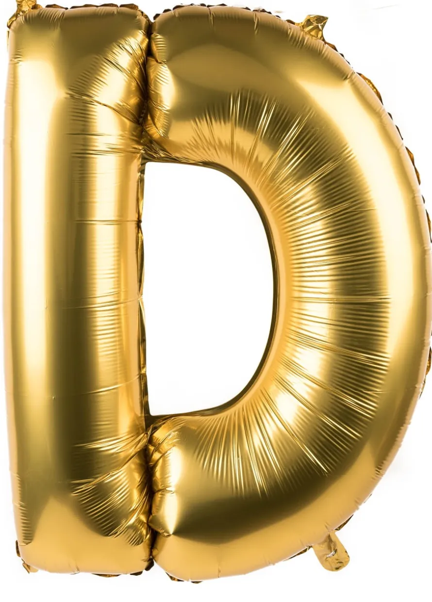 Foliowy balon litera D złoty 85cm