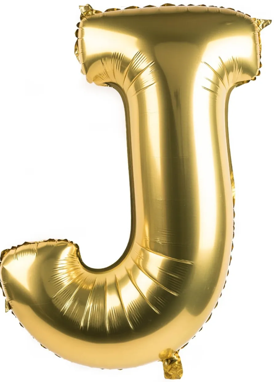 Foliowy balon litera J złoty 85cm