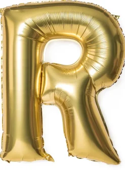 Foliowy balon litera R złoty 85cm
