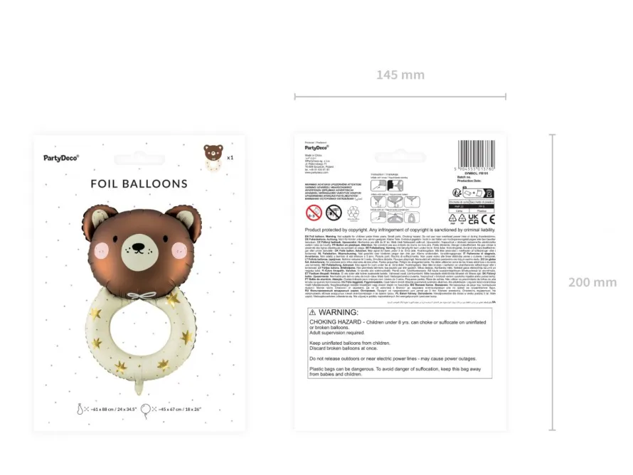 Foliowy balon MIŚ - GRZECHOTKA