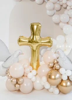 Foliowy balon na chrzest/komunię KRZYŻ