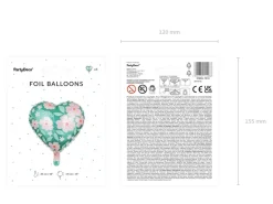 Foliowy balon SERCE w kwiaty (1szt.)