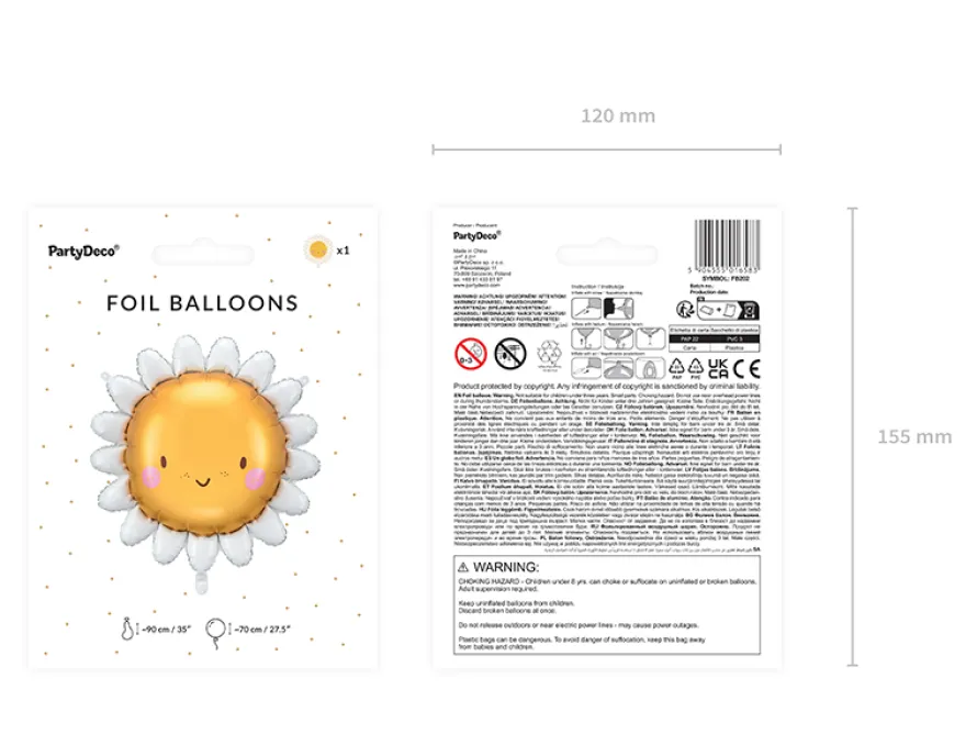 Foliowy BALON SŁOŃCE 90 cm