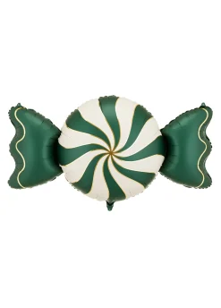 Foliowy balon świąteczny CUKIEREK zielono-beżowy 113 cm