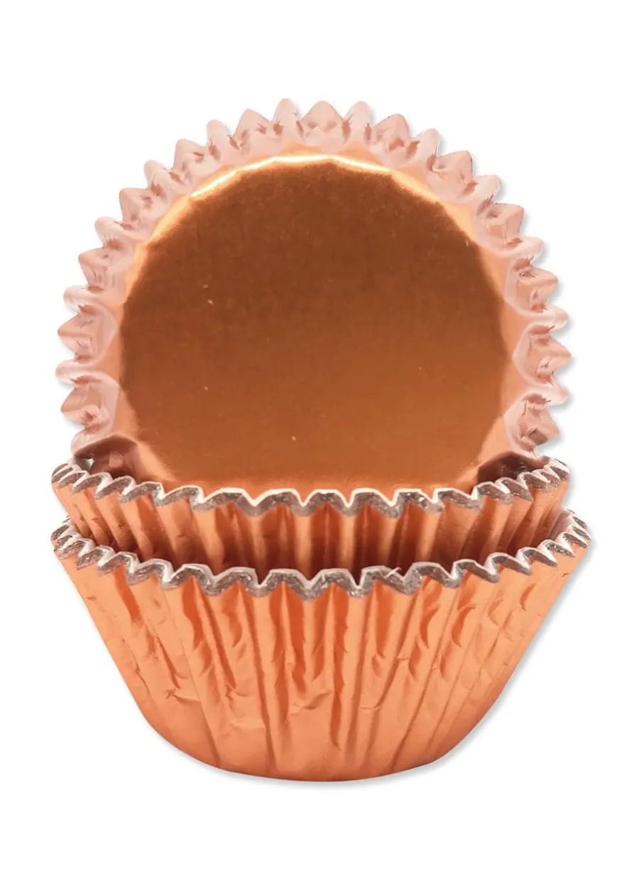 Foremki do babeczek BŁYSZCZĄCE rose gold (45szt.)
